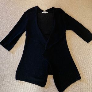 Joy Joy Black Loose Knit Long Cardigan